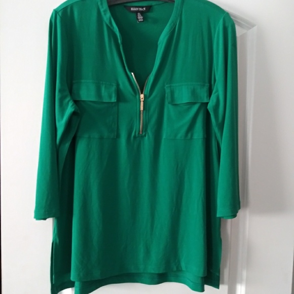 Ellen Tracy Tops - Green with gold zipper Ellen Tracy top size L